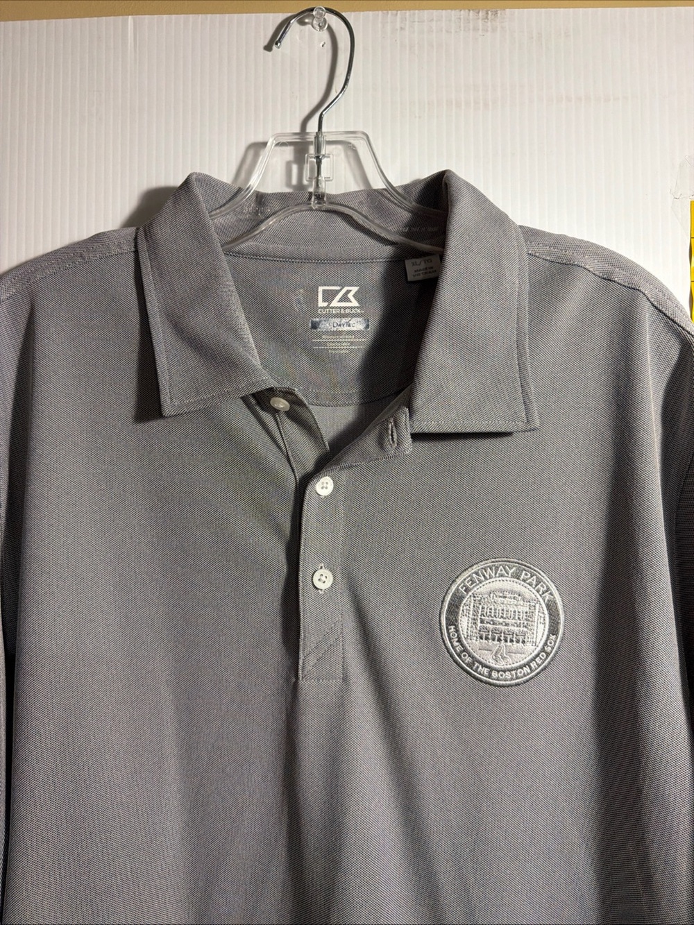 Cutter & Buck Gray Fenway Park Logo Performance Polo